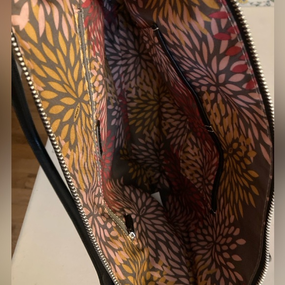 Lodis Black Leather Purse, Shoulder bag, Floral lining - Picture 8 of 16